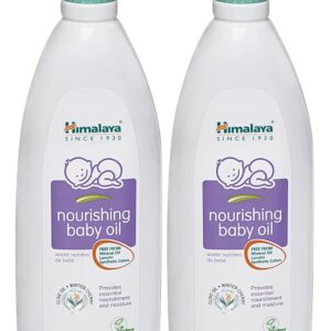 Himalaya Nourishing Baby Oil, Moisturizing with Olive Oil, Ashwagandha, Aloe Vera, Massage Oil, Dermatologically Tested, No Mineral Oil, Lanolin Free, Paraben Free, Vegan, 6.76 Fl Oz, 200 ml, 2 Pack
